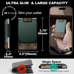 Portefeuille personnalisé fin de luxe pour hommes Porte-cartes en cuir PU véritable avec blocage RFID et fermeture ouverte Pince à billets d'affaires - Product Image 2