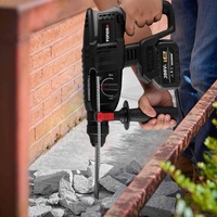 Perceuse à Percussion Électrique sans Balais, Marteau Rotatif Multifonction Portatif Rechargeable pour Batterie Makita 18V