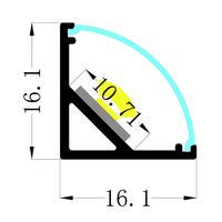 Profilé LED linéaire en aluminium pour éclairage de surface YG-1616T, profilé LED linéaire pour éclairage d'angle