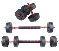 Ensemble d'haltères réglables 40 kg en ciment et PVC, plaques de poids noires, poignée en mousse, équipement de fitness pour entraînement complet du corps