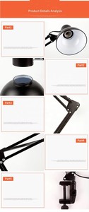 Manicure Table Lamp Nail Desk Night Light Fixture With Clamp <b>Computer</b> Office <b>Accessories</b> Vintage LED Folding Book Read Writing - Product Image 5