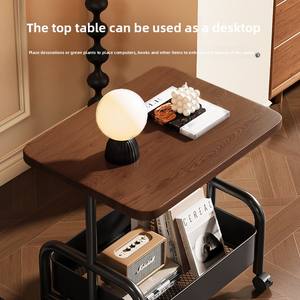 منقولة بطبقتين متنقلتين مركبة معدنية لتخزين القهوة مع عجلات لغرفة المعيشة وغرفة النوم والمشروبات - Product Image 3