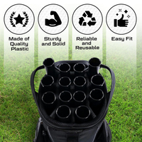 Tubes de protection pour clubs de golf, organisateur de sac de golf, clip de fixation noir brillant durable, séparateur de rangement pour clubs, logo personnalisé OEM