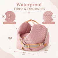Lit pour chien pliable ovale portable, lit pour animaux de compagnie 3-en-1, siège de voiture pour chien, sac de transport pour animaux de compagnie, imperméable et matelassé pour chiens de petite et moyenne taille