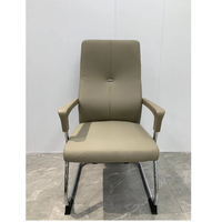 Chaise de bureau exécutive moderne et confortable à dossier haut, en cuir et acier inoxydable, design ergonomique pour visiteurs de chambre