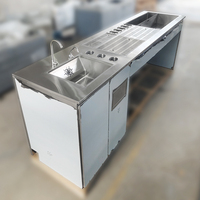 Comptoir de bar en acier inoxydable Lanxin Station d'opération de bar à eau Équipement d'armoire à cocktail personnalisé
