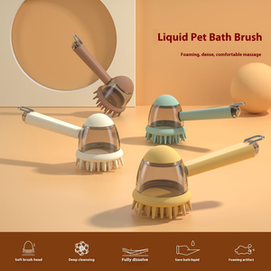 Plastic Silicone Eco-friendly Stocked Pet Cleaning Bathing Tool Long Handle Massage Grooming <b>Dog</b> Cat <b>Bath</b> Brush 500ml <b>Bath</b> - Product Image 6