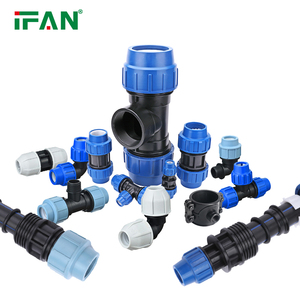 Conexões de Compressão <span class=keywords><strong>PP</strong></span> PN16 para Sistema de Irrigação IFAN China Factory, Conector T e Acoplamento para Tubos HDPE - Product Image 1