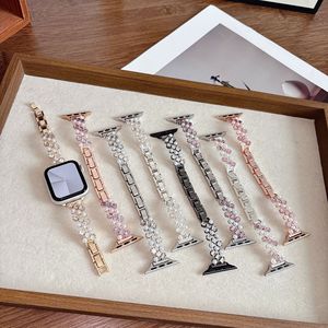 Correa de Reloj Elegante con Perlas y Diamantes de Imitación para iWatch <span class=keywords><strong>Serie</strong></span> 11, Brazalete de Repuesto de Lujo para <span class=keywords><strong>Mujer</strong></span>, Correa de Joyería para Apple Watch - Product Image 2