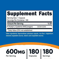 Capsules de N-Acétyl-L-Glutamine (NAC) (Vegan) – Complément Alimentaire Beauté (Qualité Alimentaire) – Soutient la Santé du Système Respiratoire et Immunitaire