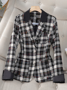2026 Green Woven Anti-Wrinkle <strong>Blazer</strong> <strong>Women's</strong> High-End Casual Suit <strong>Coat</strong> Autumn Winter Goddess Fan <strong>Large</strong> Size New High-Temperament - Product Image 5