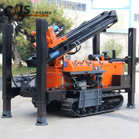Foreuse de puits sur chenilles pour carottage de forage, profondeur 180m, moteur diesel, pompe, diamètre de forage 105-254mm, compresseur d'air