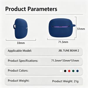 สำหรับ <span class=keywords><strong>JBL</strong></span> TUNE Beam 2หูฟัง TPU กันกระแทกฝาครอบป้องกันกันน้ำสำหรับหูฟัง <span class=keywords><strong>JBL</strong></span> TWS พร้อมตะขอ - Product Image 5