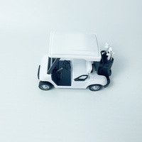 Modèle de voiturette de golf en métal moulé sous pression à l'échelle 1:20 avec logo personnalisé, jouet de simulation en alliage à rétrofriction, emballage en boîte vitrée pour tous les âges