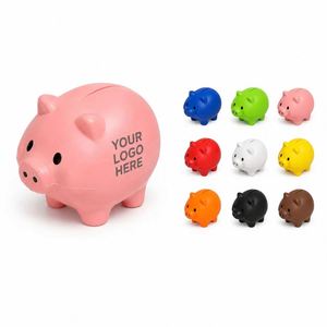 Custom PU Foam Pig Stress Relief Toy Soft Slow Rebound Squeeze Piggy Bank Shape Promotional <b>Gift</b> Custom Logo Silk Screen Printed - Product Image 1