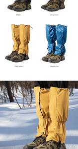 Tubo largo invierno al aire libre pierna polainas impermeable mantener caliente pantalones zapatos cubierta correa elástica transpirable piernas protección guardias - Product Image 2