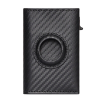 Dompet Kartu Kredit Tipis Anti Maling RFID Blocking dari Kulit PU Minibook Smart Business dengan Slot Airtag untuk Saku Depan