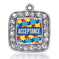 Métal Écologique Bling Strass Ruban Sensibilisation Enseigner L'amour Autisme Puzzle Pièce Charme Pendentifs pour la Fabrication de Bijoux
