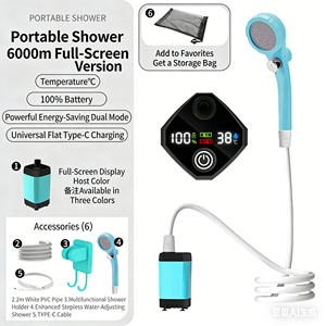 Pompe de douche électrique portable pour camping, modèle 2025, très populaire, avec tuyau d'eau de 2 m, capacité de 20 L, batterie au lithium rechargeable par USB, pour l'extérieur - Product Image 6