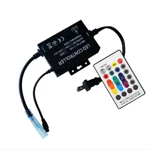 220V 110V 1500W RGB Music Sync RF LED Controller with Remote for LED, LED Rope Light, Strip Light and Neon Light, Waterproof