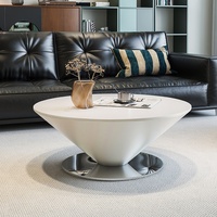 Table basse en métal et dalle de roche, style artistique, pour salon, sensation de luxe léger, haut de gamme, pour petits espaces, créative, moderne, minimaliste