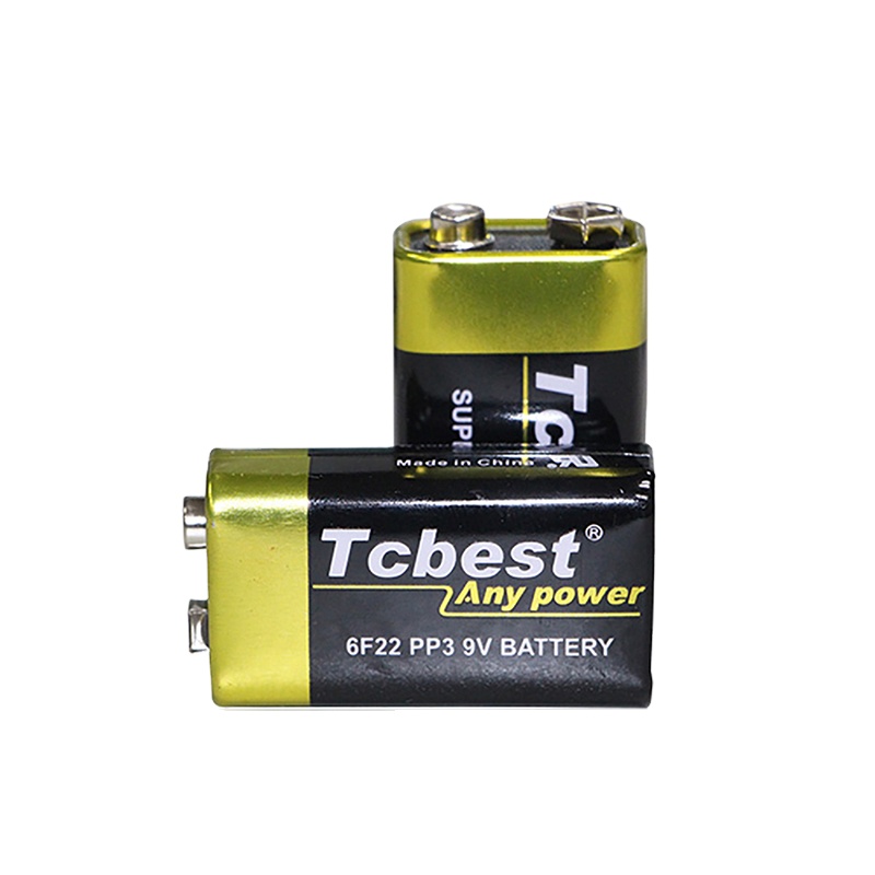 Tcbest Baterai 9 Volt Non-isi Ulang, Baterai Seng Karbon 9 V 6F22