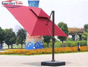 Parasol commercial Roma au design moderne, parasol de patio extérieur, parasol de plage imperméable en aluminium pour hôtel, jardin, bord de piscine, parc - Product Image 6