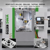 Centre d'usinage vertical CNC VMC1160 à guidage linéaire, BT40, 10000 tr/min, déplacement axial de 1100 mm, machine de fraisage de métaux robuste