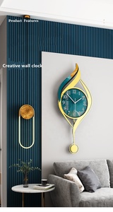 Horloge murale décorative de style nordique moderne, luxe <span class=keywords><strong>l</strong></span>éger et fantaisie, pour salon - Product Image 4