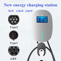Estación de Carga Universal para Vehículos Eléctricos de 7kW a 11kW para Tesla Model 3/Y y Otros Vehículos Eléctricos (Adaptador Tipo 2) para Carga Familiar Moderna