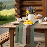 Chemin de table dégradé coloré, nappe en lin colorée de 13 * 72 pouces, utilisée pour la décoration de table de fête à la maison et en cuisine