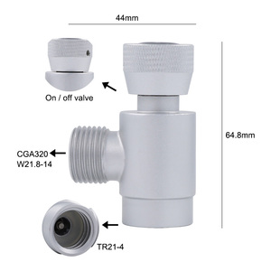 Adaptateur de recharge de CO2 avancé, connecteur de régulateur de gaz Tr21-4 à W21.8-14 pour cylindre de <span class=keywords><strong>paintball</strong></span> et de soda - Product Image 4