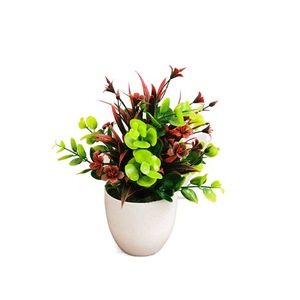 Plantes artificielles en pot, <span class=keywords><strong>Eucalyptus</strong></span>, fausses plantes en Pots, petites plantes de maison pour la végétation intérieure, décoration de table, centre de table - Product Image 2