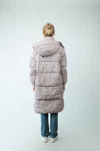 Phụ nữ dài nóc Áo khoác mùa đông ấm áp trùm đầu áo khoác dài tay áo Parka đầy đủ chiều dài xuống áo khoác với zip - Product Image 6