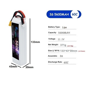 5600mAh 3S 11.1V Rechargeable Battery 60C <b>Drone</b> Power for Frame RC Helicopter Plane Car <b>Accessories</b> - Product Image 2