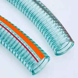 Manguera de pvc flexible para trueno, cable de acero en espiral de pvc transparente, manguera reforzada de grado alimenticio, proveedores de china