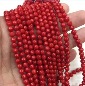 <b>Red</b> Coral Round Smooth Beads for Jewelry Like Anklet <b>Bracelet</b> for Women & Girls 13" Rondelles Strands Wholesale Gemstones - Product Image 6
