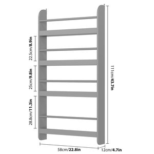 Wall Mounted Modern Durable Bookshelf Engineered Wood 4 <strong>Shelves</strong> Gently Curved <strong>Edges</strong> Toys Organizer Storage Kids <strong>Living</strong> Furniture - Product Image 6