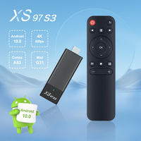 USB TV Fire Stick 4K Android 10.0 XS97 S3 Set Top Box Smart HD Network Player TV Stick dan Remote Kontrol Suara