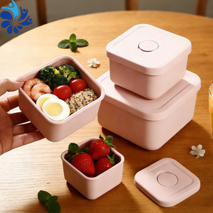 Juego de loncheras cuadradas de silicona de grado alimenticio, 3 piezas, herméticas, aptas para microondas, para uso en la oficina - Product Image 5