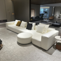Hyundai 2024 Luxus italienischer Stoff Modular Sofa Set Weiß Minimalist Curved Design Hot Selling Schwamm Gefüllt für Wohnzimmer