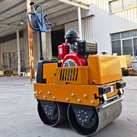 Compacteur routier vibratoire à double tambour miniature d'usine chinoise, excellent compacteur routier piétonnier de petite taille