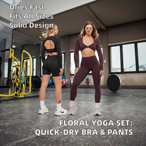 Bin Yousaf LVD116 Solid <b>Plus</b> <b>Size</b> 1 Piece Spandex/Nylon Quick-drying <b>Yoga</b> Bra & Running <b>Pants</b> for Women - Product Image 2
