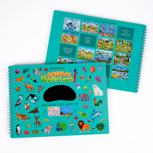 Tùy Chỉnh Động Vật Sticker Cuốn Sách Hoạt Động Cho Trẻ Em Toddler Máy Bay Du Lịch Yếu Tố Cần Thiết 600 + Môi TRƯỜNG SỐNG Dán Cho Bé Trai Và Cô Gái - Product Image 1