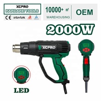 Pistolet thermique numérique LCD 2000W 220-240V, température réglable 60-600°C, débit d'air chaud 300-500L/min, outil pour le rétrécissement thermique et le décapage