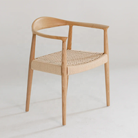 Chaise de salle à manger de style scandinave, chaise de salle à manger moderne de luxe pour table de restaurant, chaises en bois massif tressées en rotin