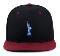 Topi Snapback Bordir Custom Pinggiran Datar Hitam & Maroon untuk Unisex, Dapat Disesuaikan, Gaya Klasik Streetwear