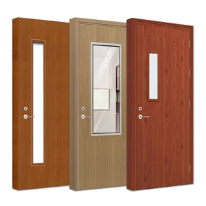 China manufacturer high quality internal bedroom fire rated door design modern house hotel interior fire resistant wooden doors