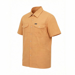 Camicia da <span class=keywords><strong>Uomo</strong></span> a Maniche Corte di Alta Qualità, Traspirante, Bianca <span class=keywords><strong>con</strong></span> Doppie Tasche, Comoda per l'Uso Quotidiano - Product Image 4