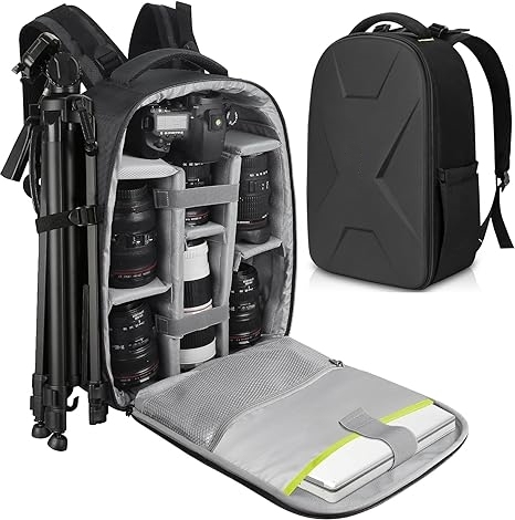 Camera Bag Professional Camera Backpack DSLR SLR Mirrorless Photography Backpack Case Laptop Compartment Hardshell Protection